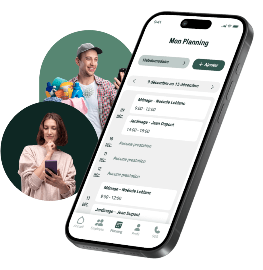 Employé et Employeur utilisent l'application